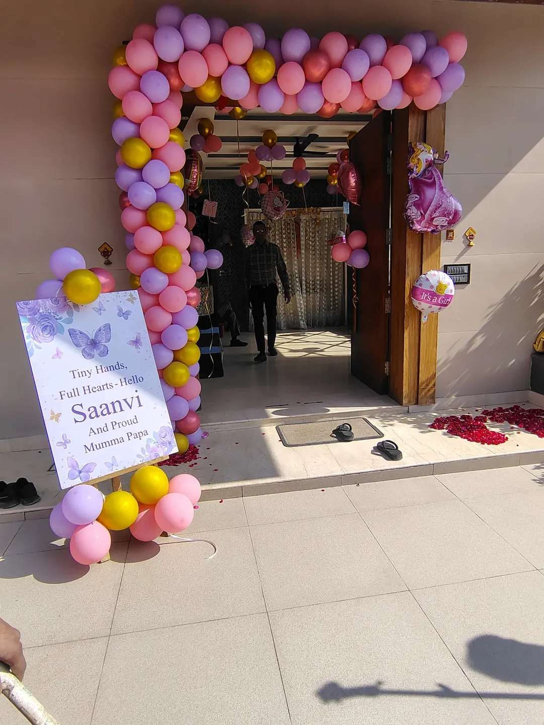 Butterfly Theme Pink & Lilac Door Welcome Arch