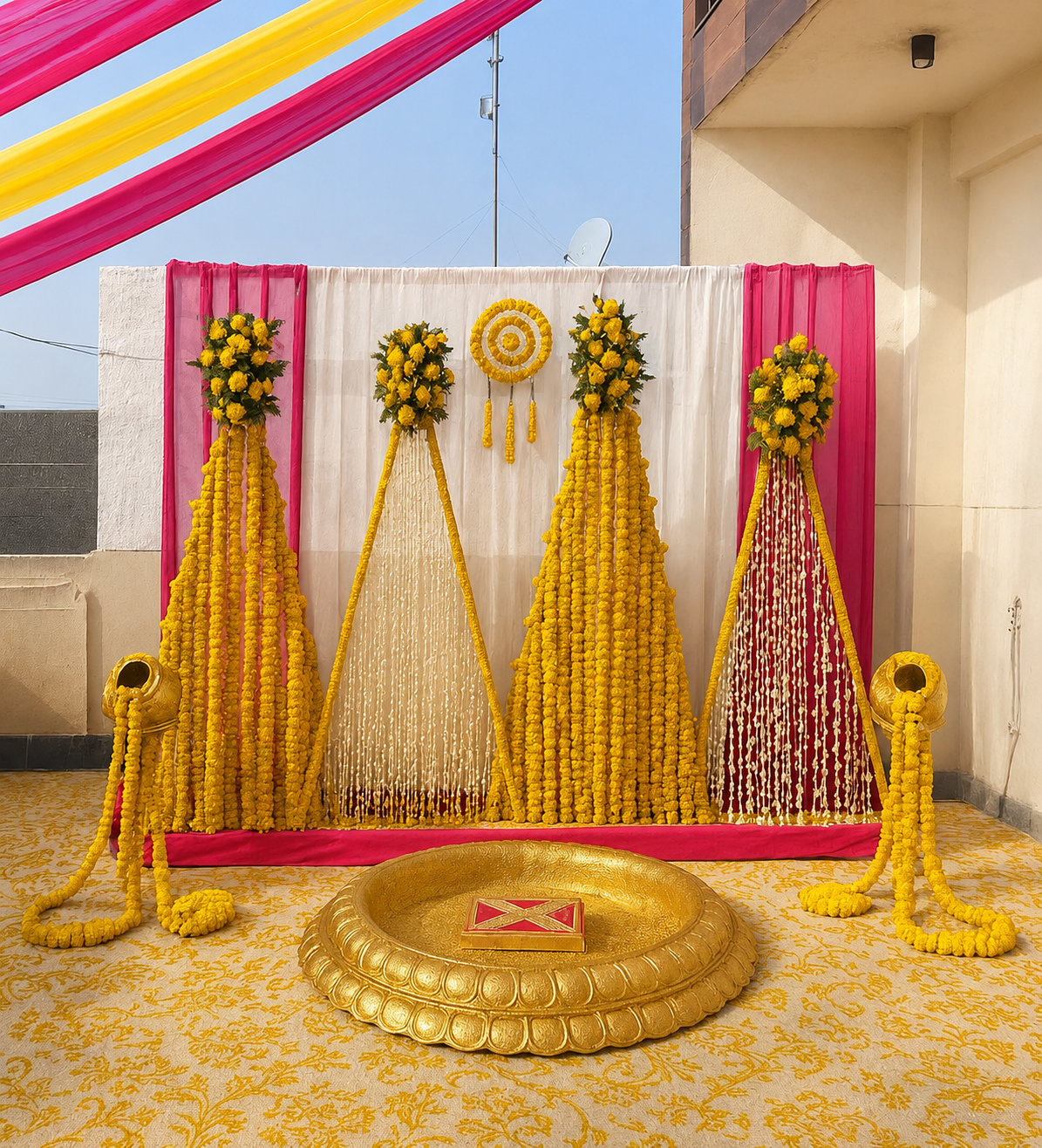 Marigold Cascade Terrace Haldi