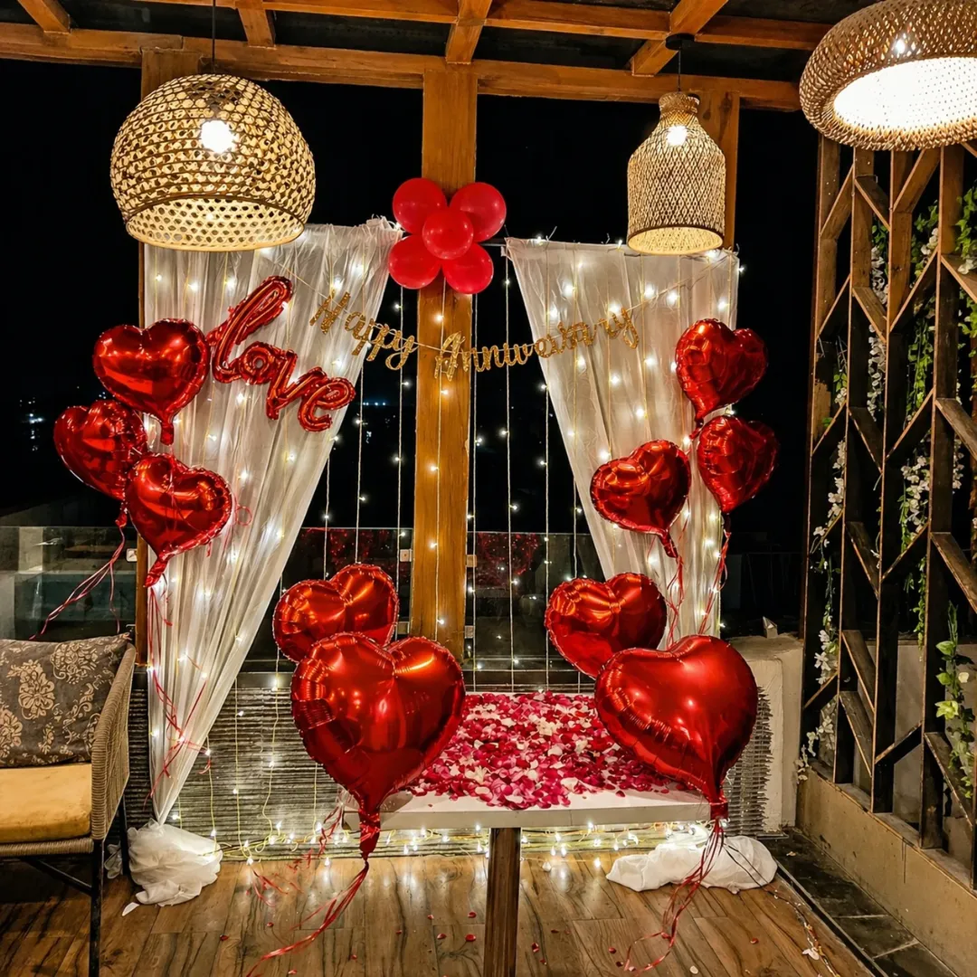 Rooftop Red Love Heart Surprise