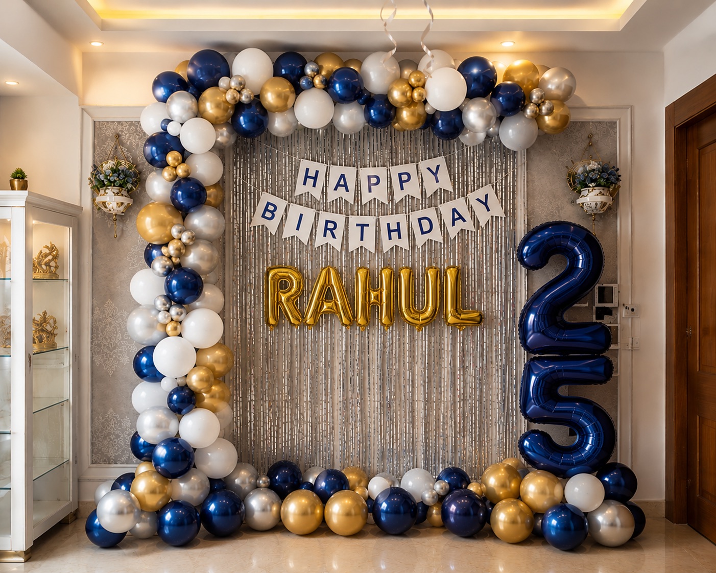 Rahul Navy Blue & Gold 25th Birthday Frame