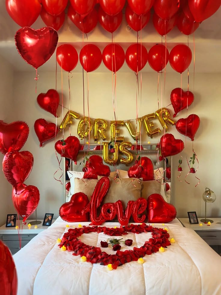 'Forever Us' Love Balloon Petal Heart Room