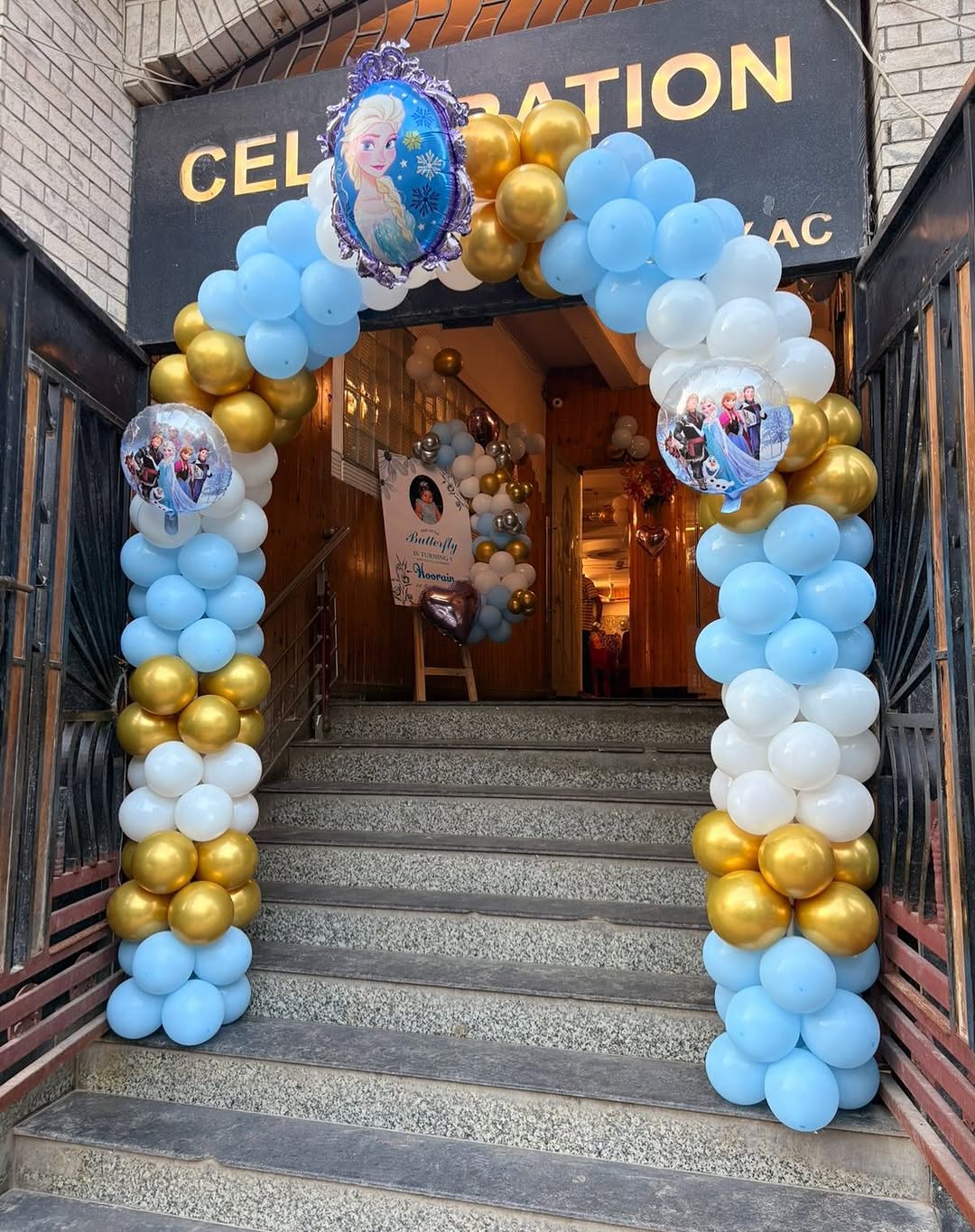 Frozen Blue & Gold Staircase Gate