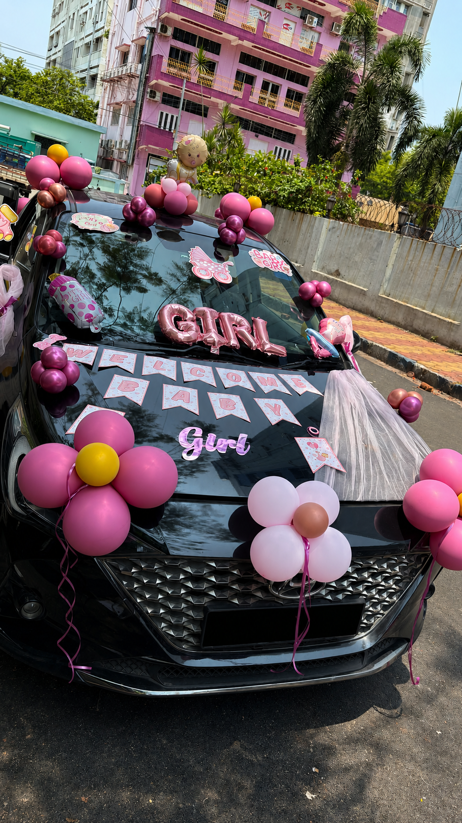 Welcome Baby Girl Car Decoration