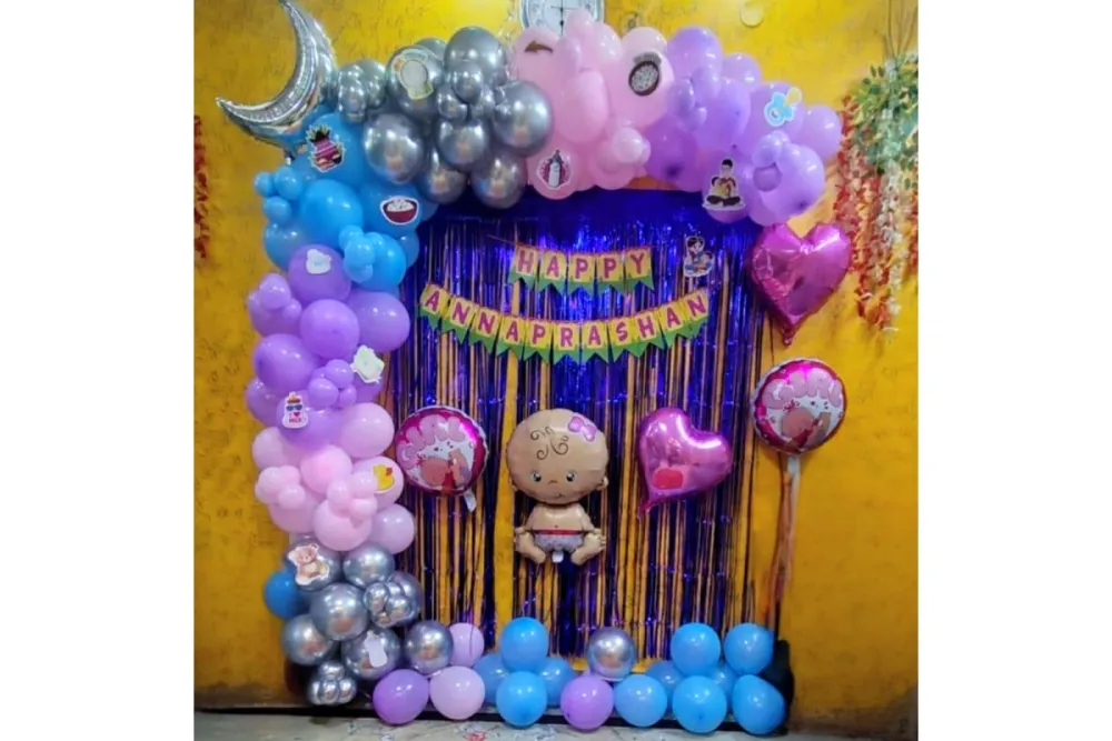 'Happy Annaprashan' Budget Home Balloon Setup