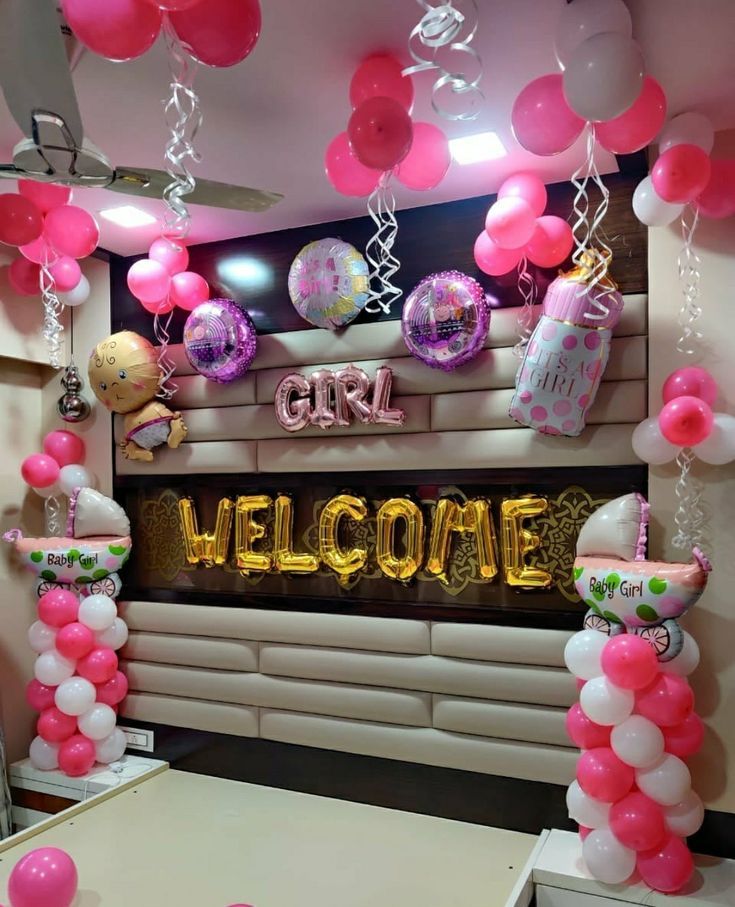 Pink Baby Girl 'Welcome' Hall Decoration